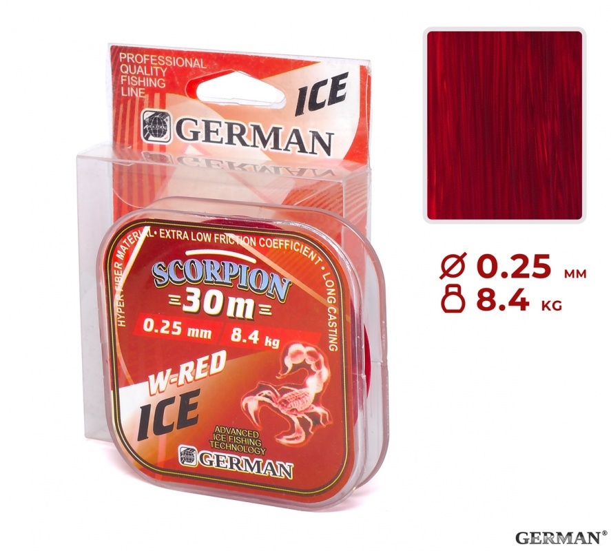Леска "W-Red ICE" 30м / 0,25мм