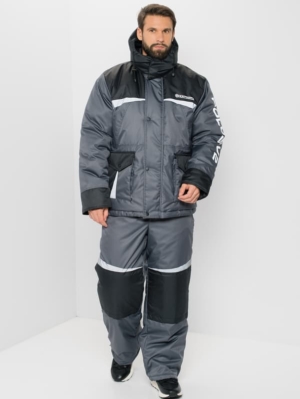 КОСТЮМ ПОЛЮС V-2,ЦВ.СЕРЫЙ-ЧЕРНЫЙ, Р.52-54/170-176