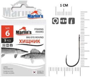 Крючок "Marlin's" BIG EYE ROUND BLN № 6 уп.5шт