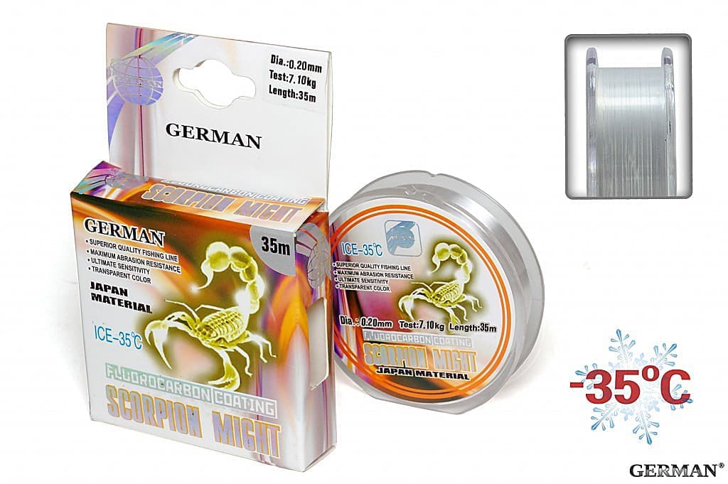Леска SCORPION 35m 0,20мм Флюор.покрытие