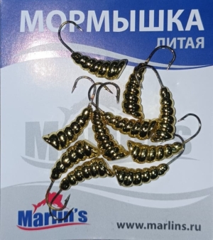 Мормышка литая "Marlin's" Личинка №3 1.75гр кр.Crown арт:7003-303 уп.10шт