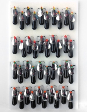 Мормышка свинцовая, чёрная ,"Чёртик" с лепестком №1 Ø6мм, 3,7г уп.40шт