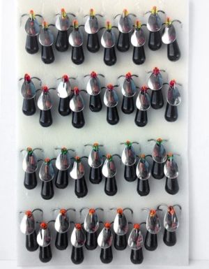 Мормышка свинцовая, чёрная ,"Чёртик" с лепестком №2 Ø7мм, 3,7г уп.40шт