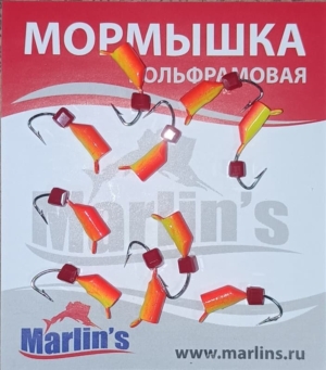 Мормышка вольфрам "Marlin's" Гвоздекубик рубин 3мм 0.90гр арт:7230-412 уп.10шт