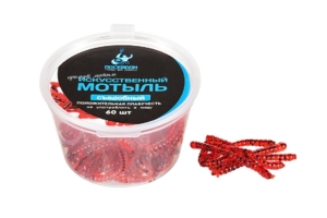 Мотыль искусственный "Посейдон" цв.Красный