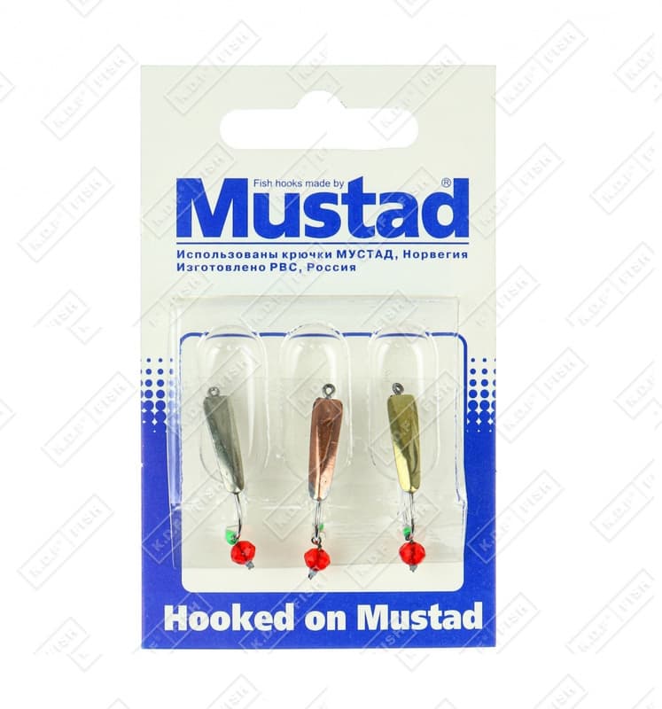 Набор зимних блесен KDF Mustad Альфа+Шар 1,3г 3 шт/уп