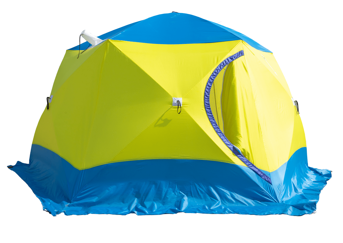 Палатка СТЭК-ЧУМ-3 (3х СЛОЙНАЯ) с выводом под трубу ширина - 4.20м, высота- 2.20м.