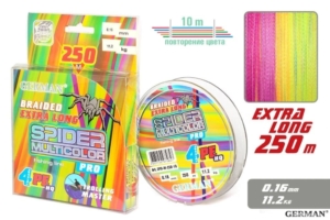Плетенка Multicolor 4-PE 250m 0.16мм