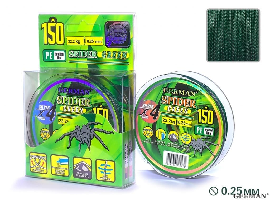 Плетенка SPIDER-GREEN 150m 0.25мм