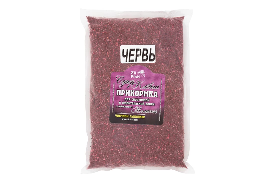 Прикормка ZIL-FISH увлажненная на мелассе "Червь" 1кг