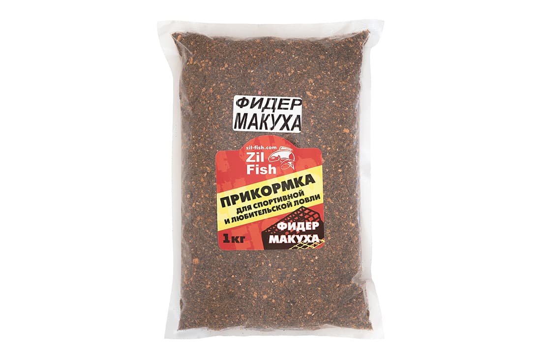 Прикормка ZIL-FISH увлажненная на мелассе "Фидер Макуха" 1кг