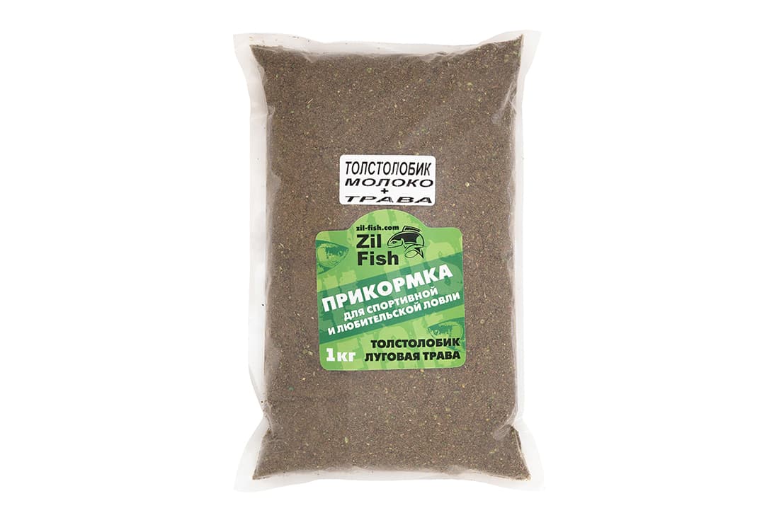 Прикормка ZIL-FISH увлажненная на мелассе "Толстолобик молоко+травы" 700г