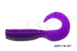 Съедобный силикон ASL «Твистер» цв.007 L-7.5см (3″) уп.5шт