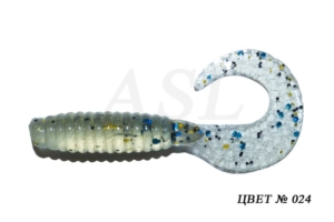 Съедобный силикон ASL «Твистер» цв.024 L-7.5см (3″) уп.5шт