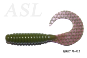 Съедобный силикон ASL «Твистер» цв.032 L-7.5см (3″) уп.5шт