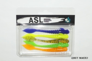 Съедобный силикон ASL «Вьюн» цв.mix 3 L- 7.5см (3″) уп.7шт