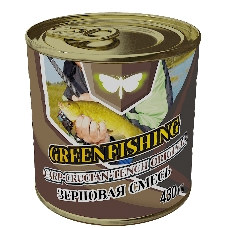 Зерновой микс "КАРП КАРАСЬ ЛИНЬ" железная банка 430г